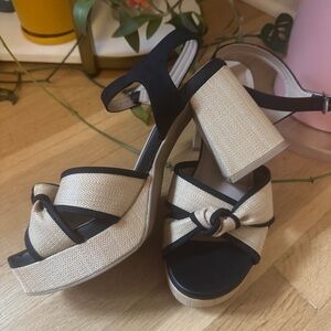 MIA Chunky Block Heel | black & tan | Never Worn | sz 10